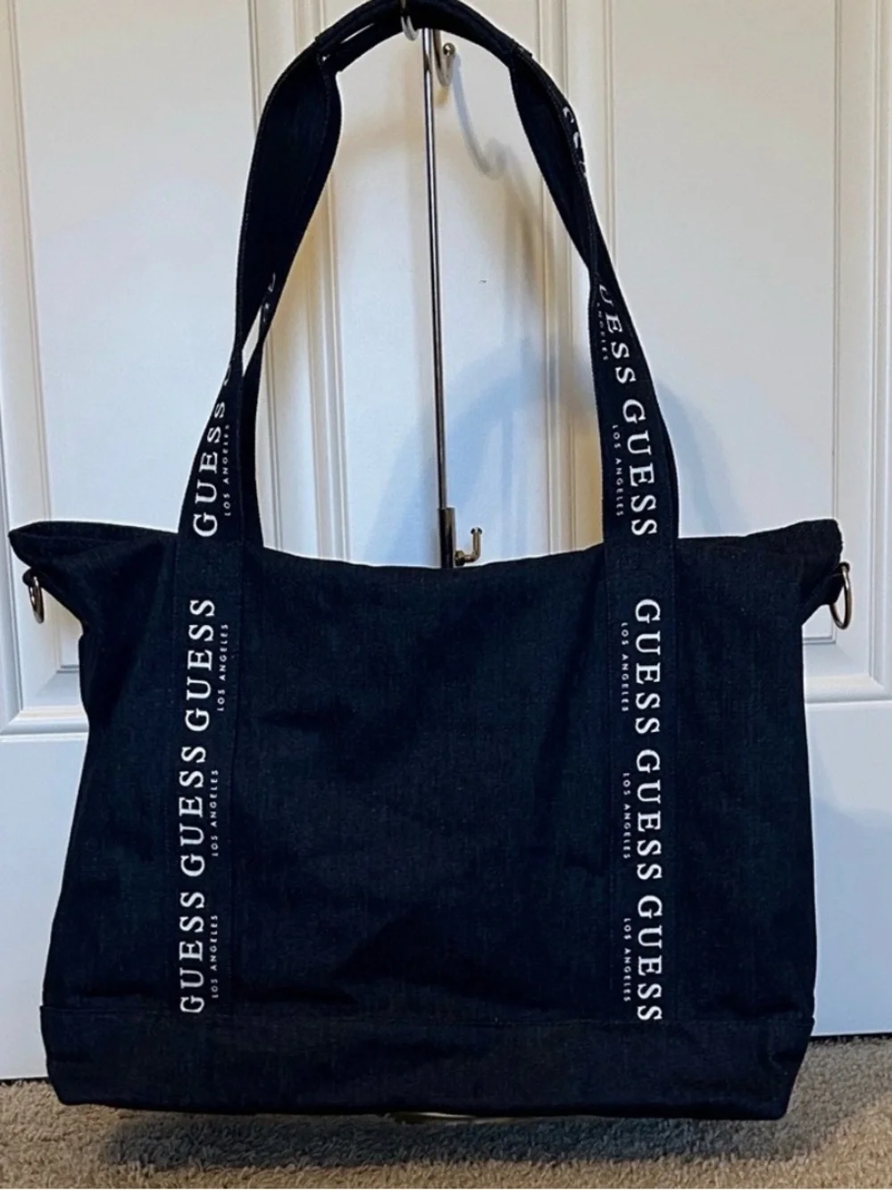 Guess Denim Navy Blue Tote Bag NWT In plastic